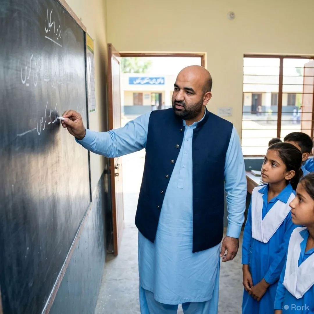 AI-generated illustration: Education Minister Rana Sikandar Hayat to Teach in Government Schools