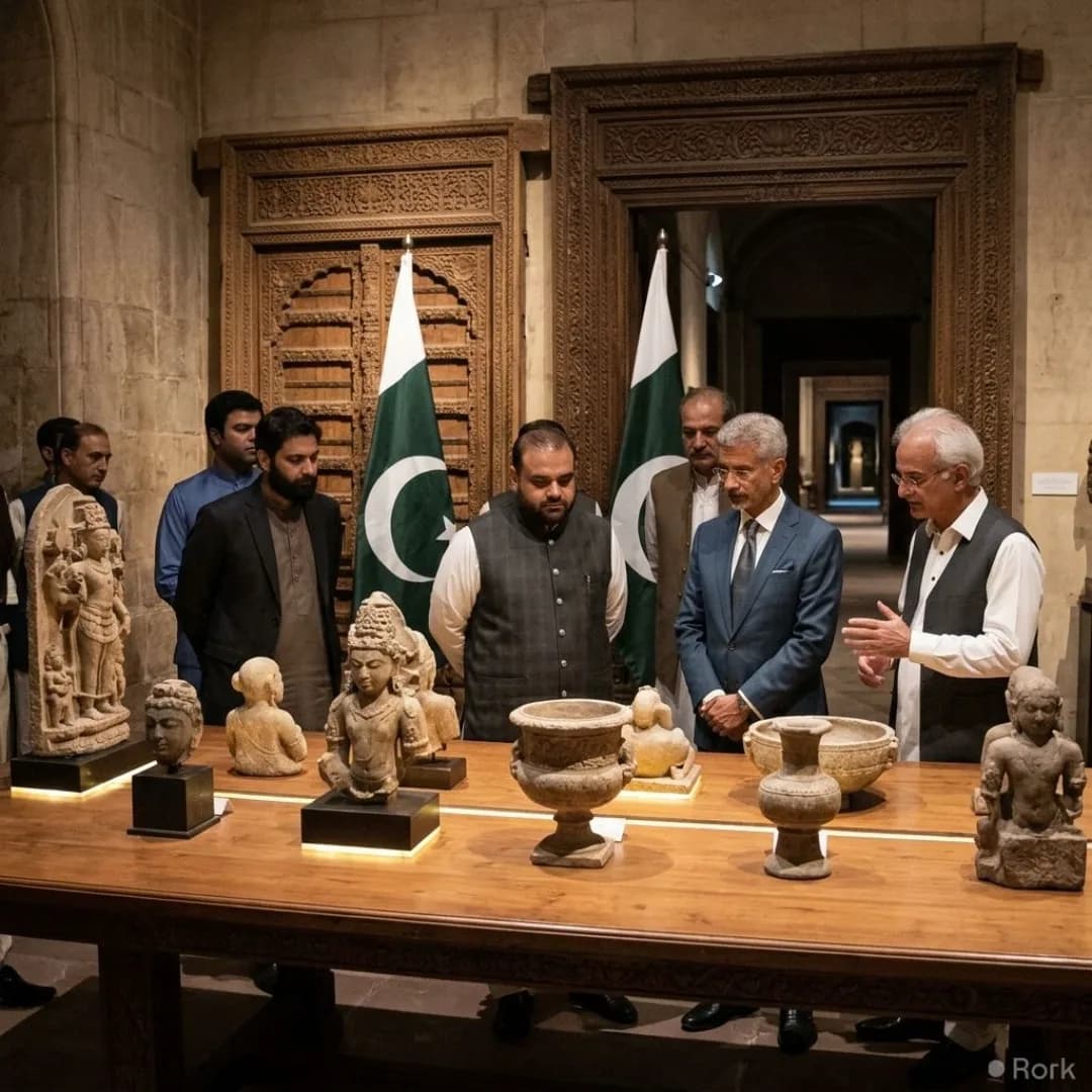 AI-generated illustration: Pakistan Recovers 513 Stolen Ancient Artefacts from the US