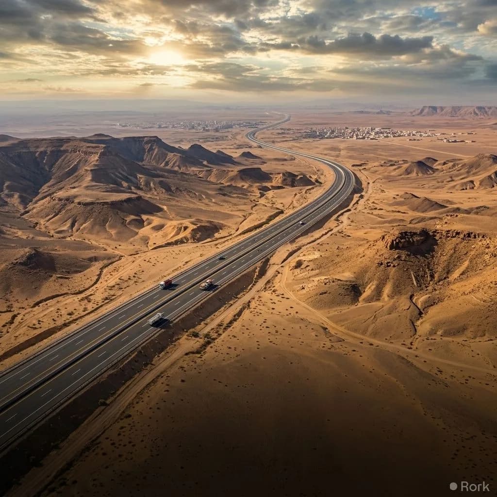 AI-generated illustration: Morocco Names 1,055km Highway After Donald Trump A 1,055km mega highway in Morocco has been named after former US Presid