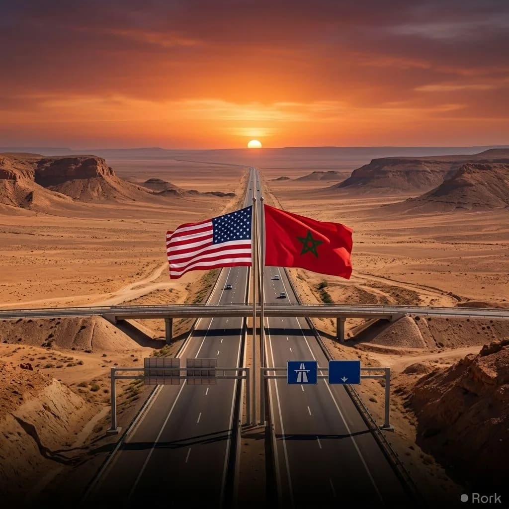 AI-generated illustration: Morocco Names 1,055km Highway After Donald Trump