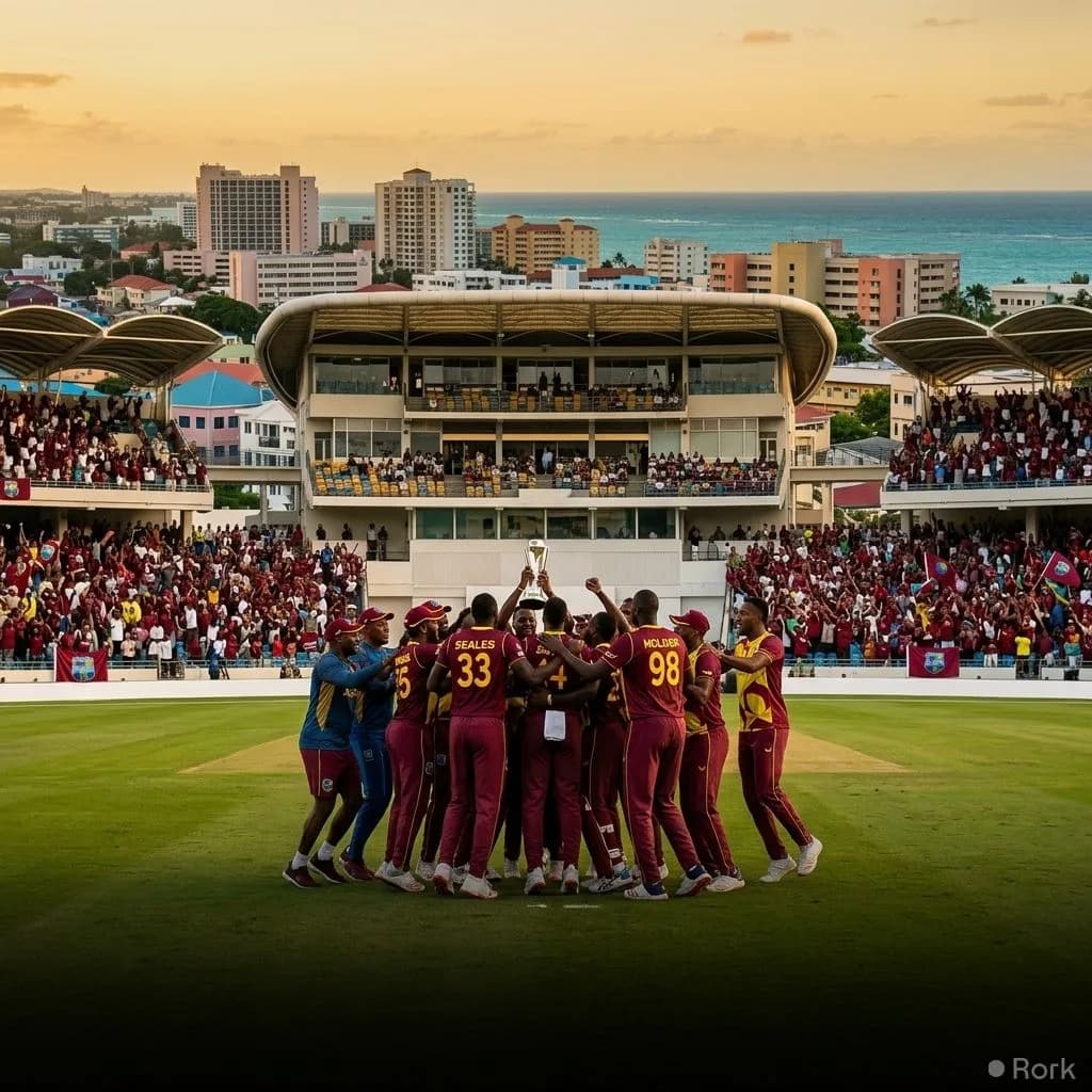 AI-generated illustration: West Indies Takes Early Lead in Test Series