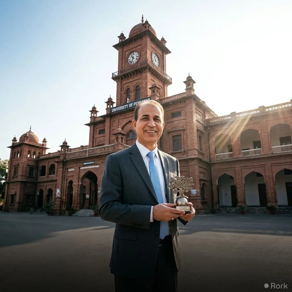 AI-generated illustration: Pakistan's Pride: Professor Gul Raheem Khan Honored with Ashoka Award in London