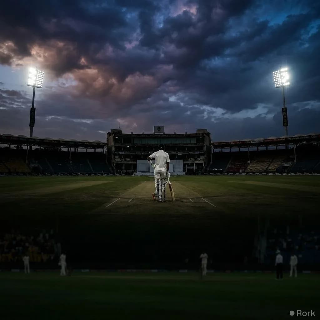AI-generated illustration: Fighting Alone, 50 for Captain Babar Azam!Pakistan struggles to 88/9 against West Indies