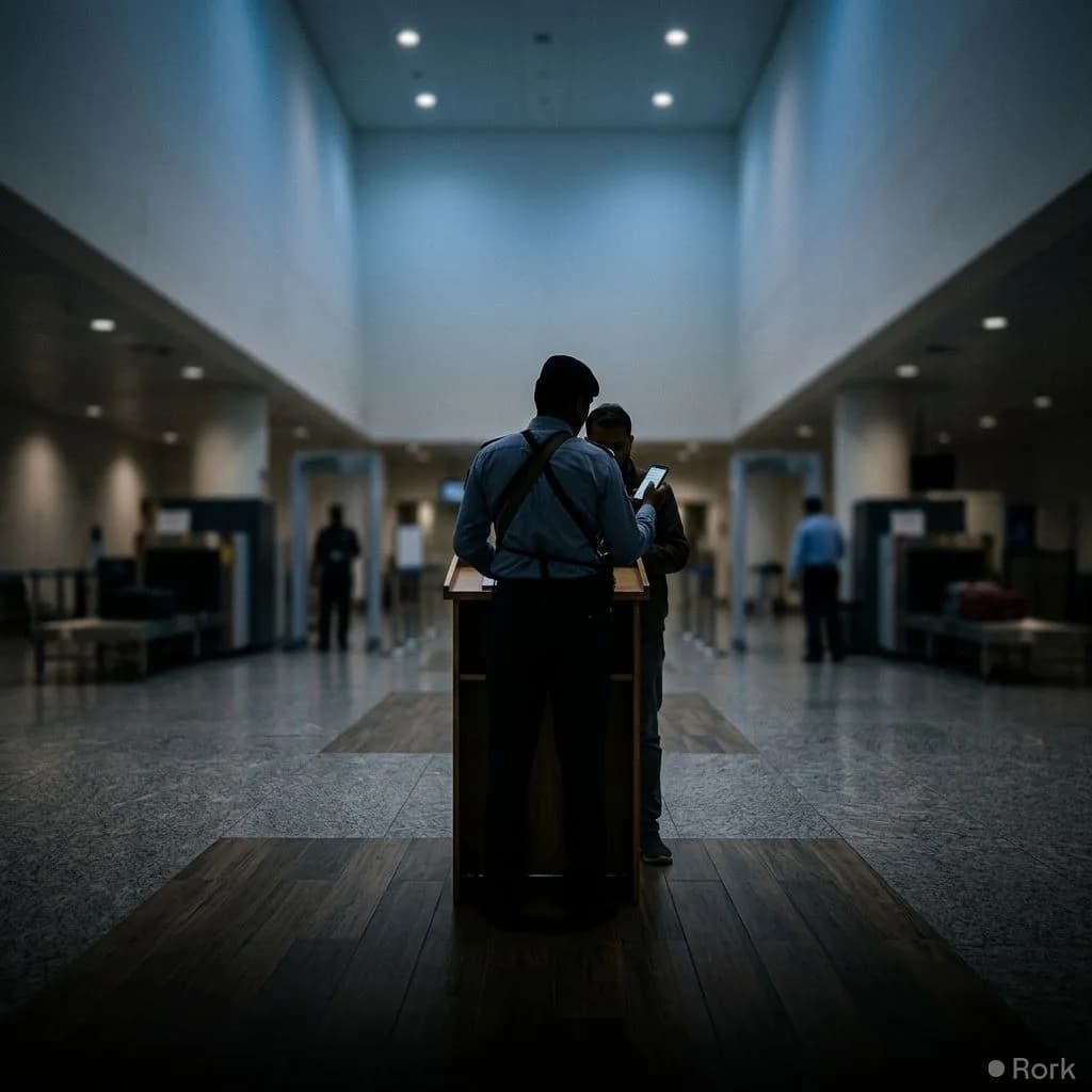 AI-generated illustration: FIA Defends Airport Phone Checks Amid Privacy Concerns Selected cases, they say, justify mobile phone inspection at airp