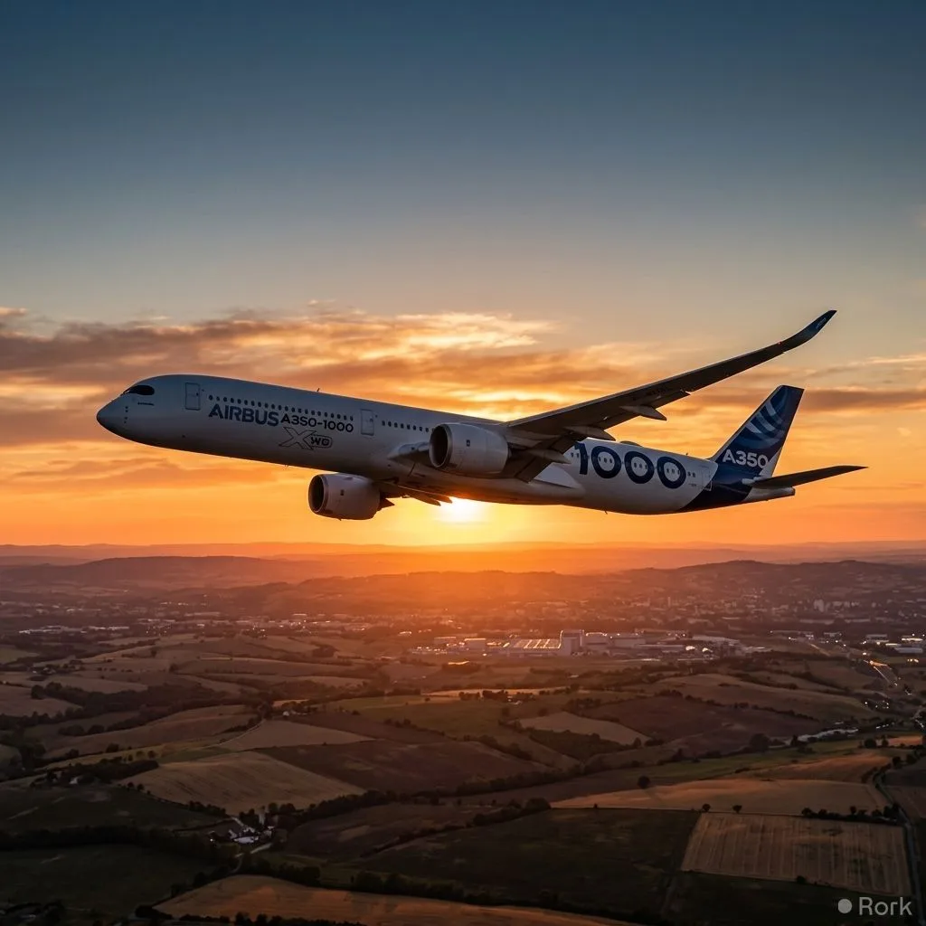 AI-generated illustration: Airbus Completes 24-Hour Flight, Sets New Distance Record
