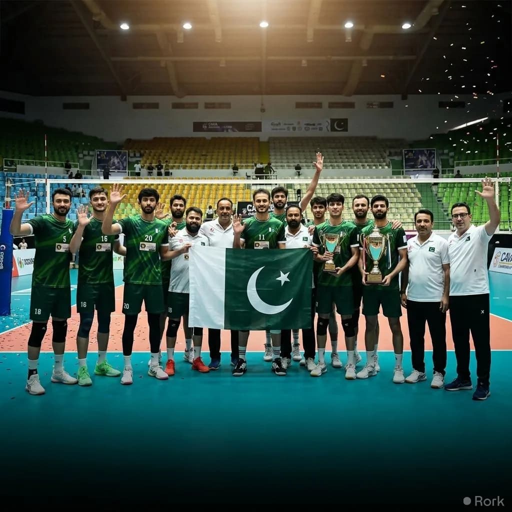 AI-generated illustration: Pakistan Wins CAVA Volleyball Championship