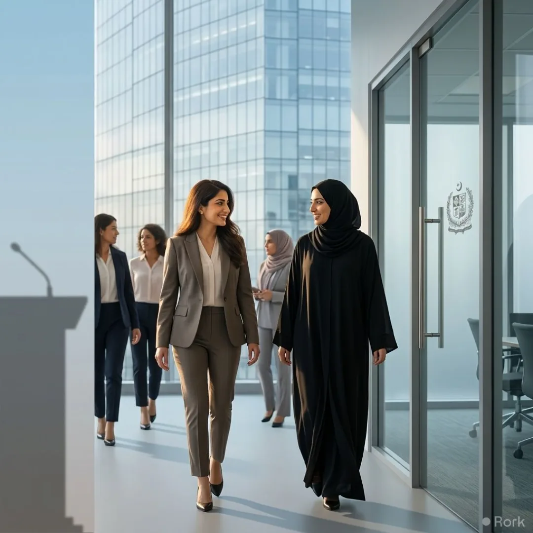 AI-generated illustration: Senate Committee Asks Banks to Drop Abaya Dress Code for Women