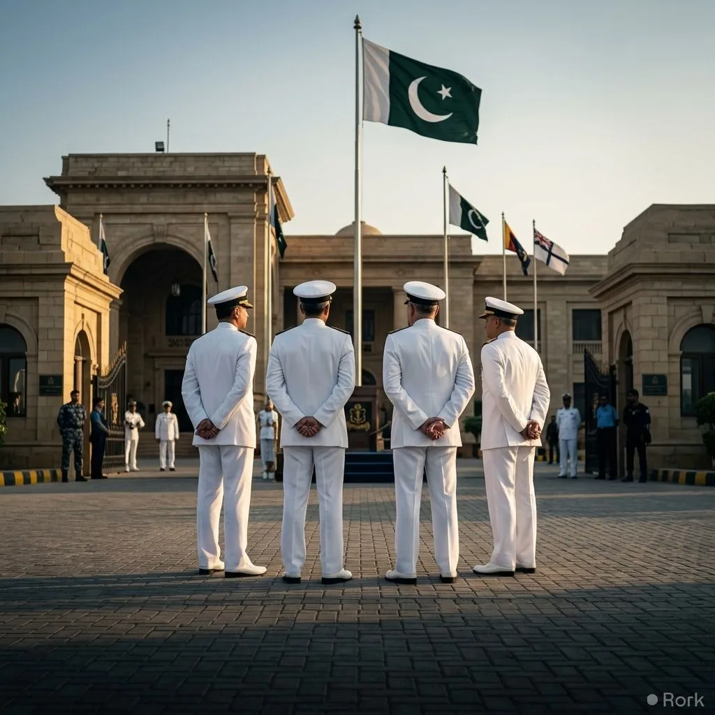 AI-generated illustration: Pakistan Navy Promotes Four Commodores to Rear Admiral Ranks
