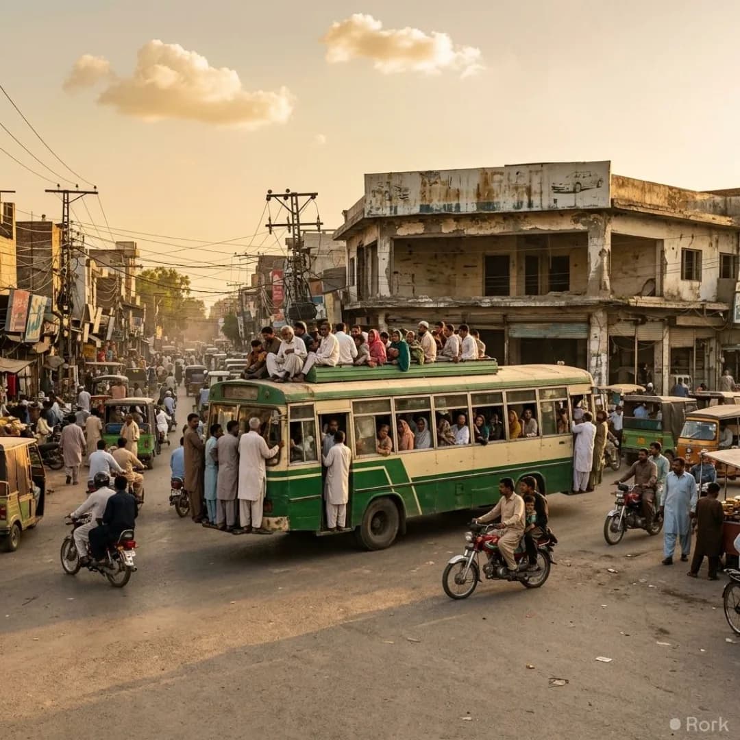 AI-generated illustration: Pakistan's Car Ownership Rate Drops to 11 Per 1,000 Residents