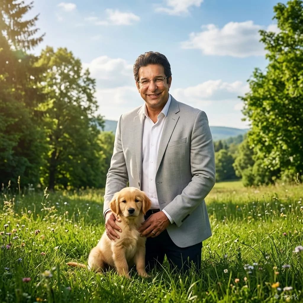 AI-generated illustration: Wasim Akram's Missing Dog Found After Rs 250,000 Reward