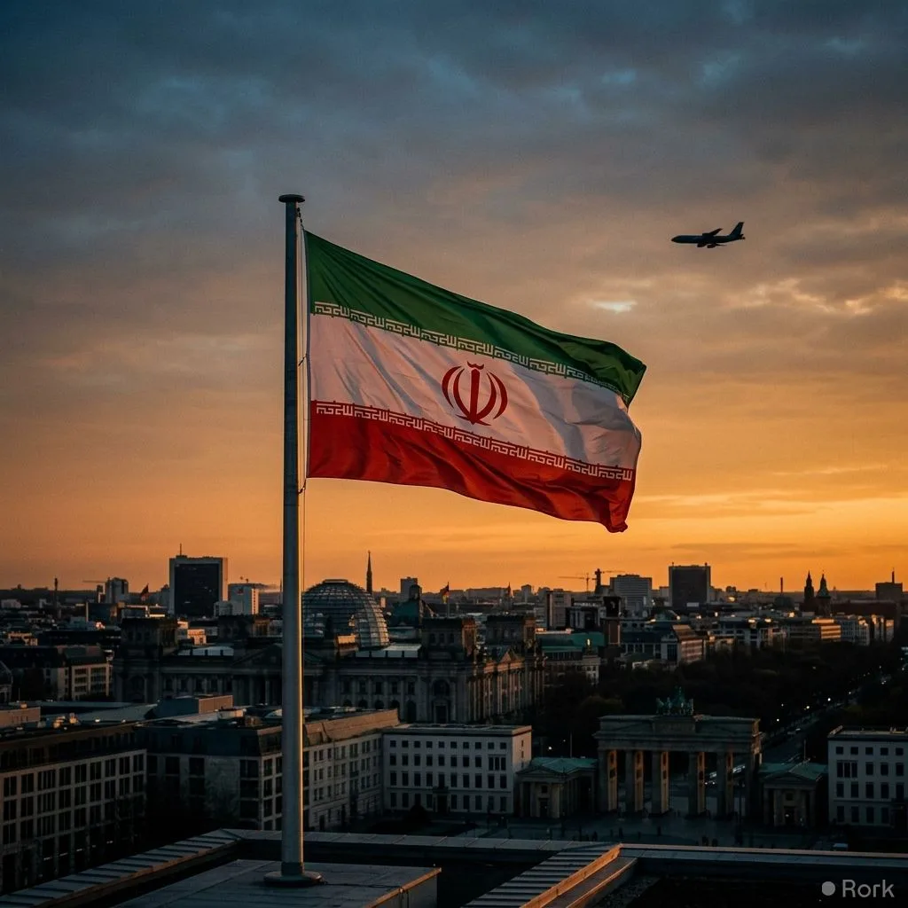 AI-generated illustration: Iran Protests US Military