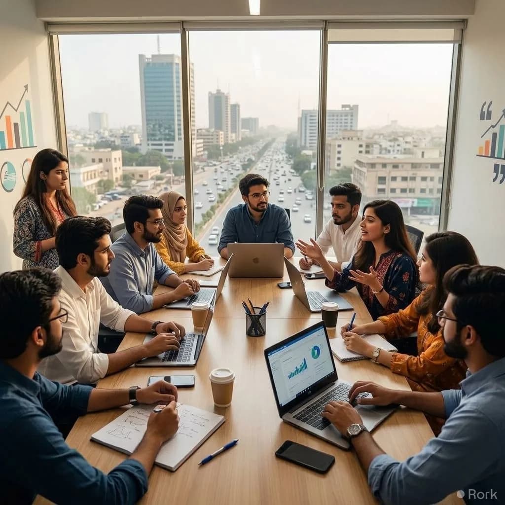 AI-generated illustration: Pakistani Startups Raise PKR 1,044 Crore
