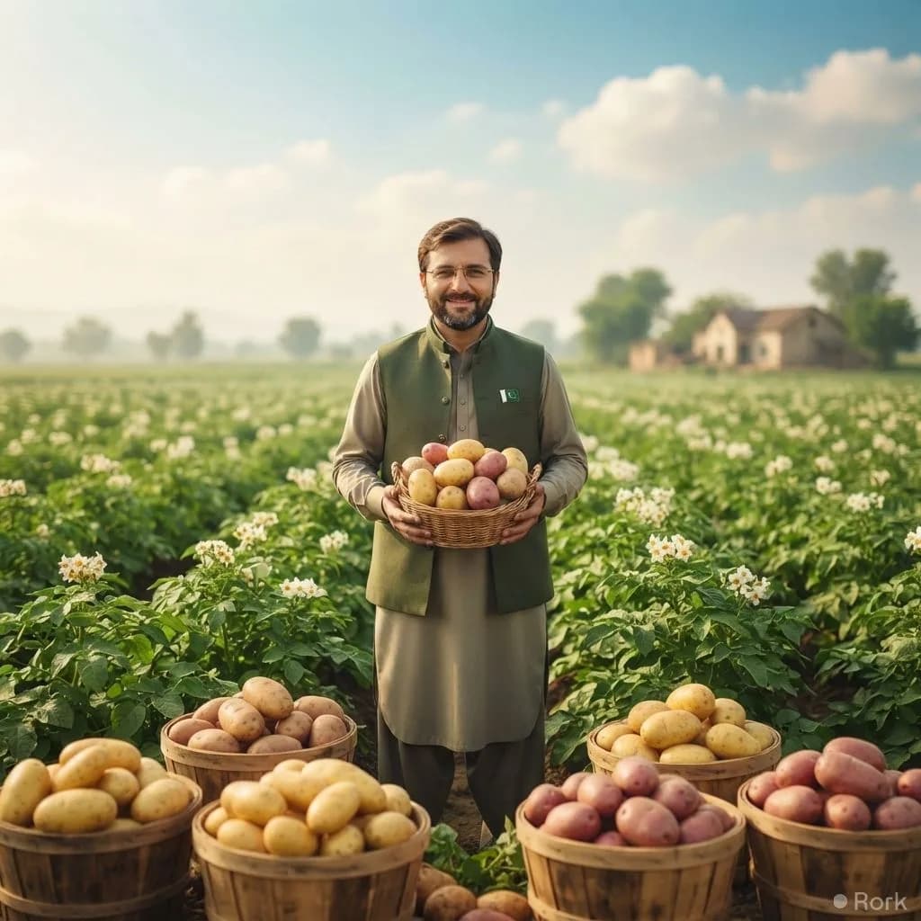 AI-generated illustration: Pakistan Develops 4 New Potato Varieties