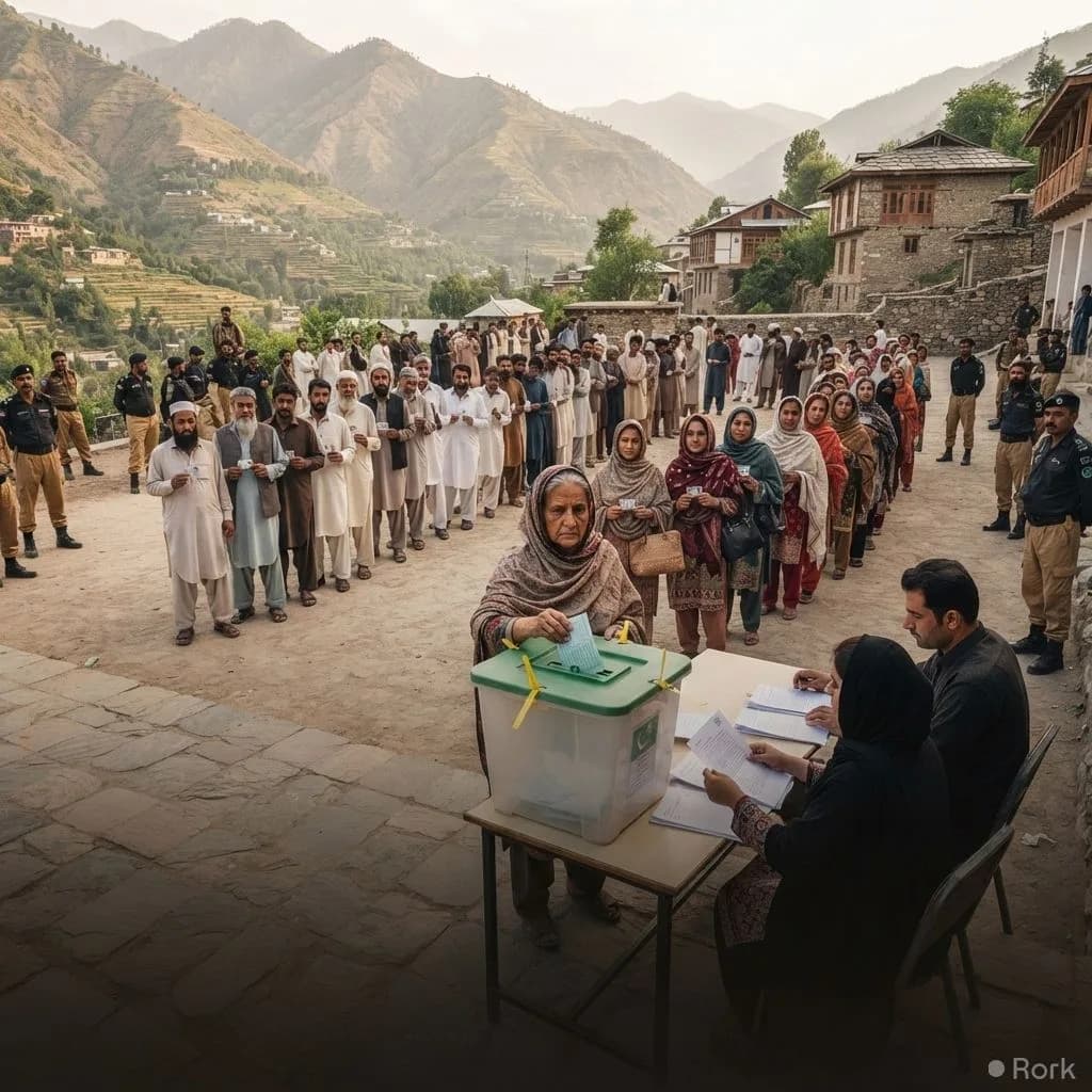 AI-generated illustration: AJK Elections: 18,000 Personnel Deployed