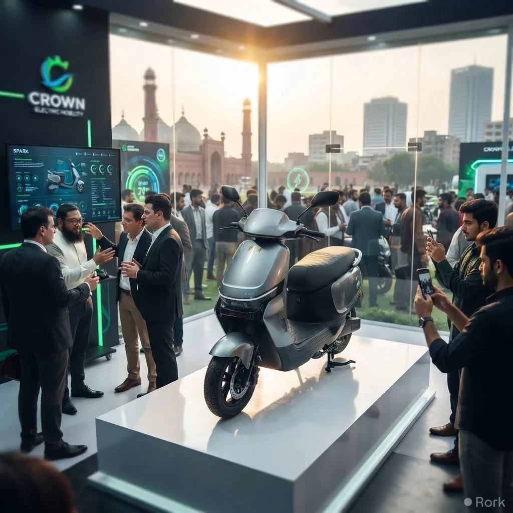 AI-generated illustration: Crown Electric Unveils Spark Electric Bike at Lahore Expo