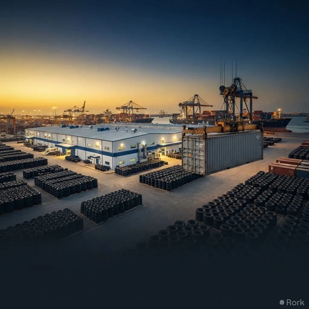 AI-generated illustration: Ghandhara Tyre Certified Exports to Saudi, UAE & Four Gulf
