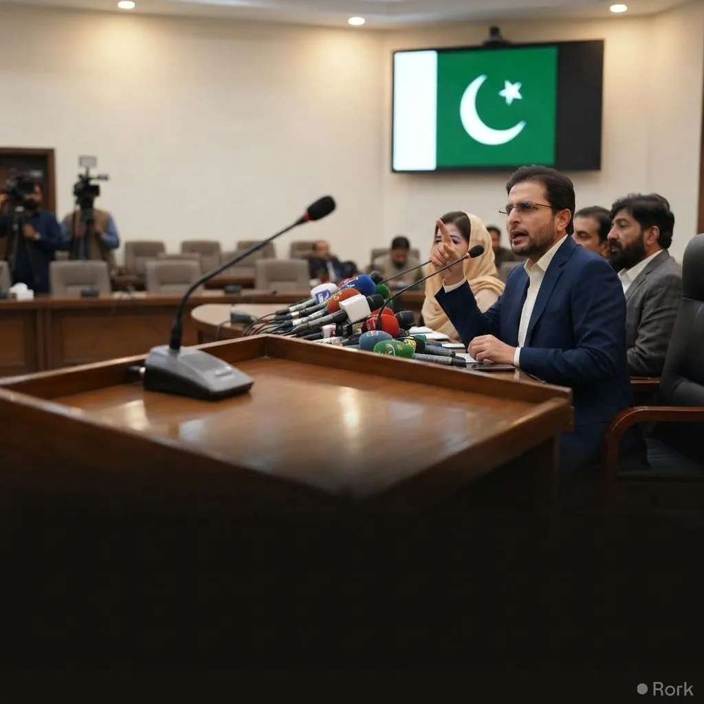 AI-generated illustration: PTI’s Gohar Declares Government Collapsed, Calls for Reset