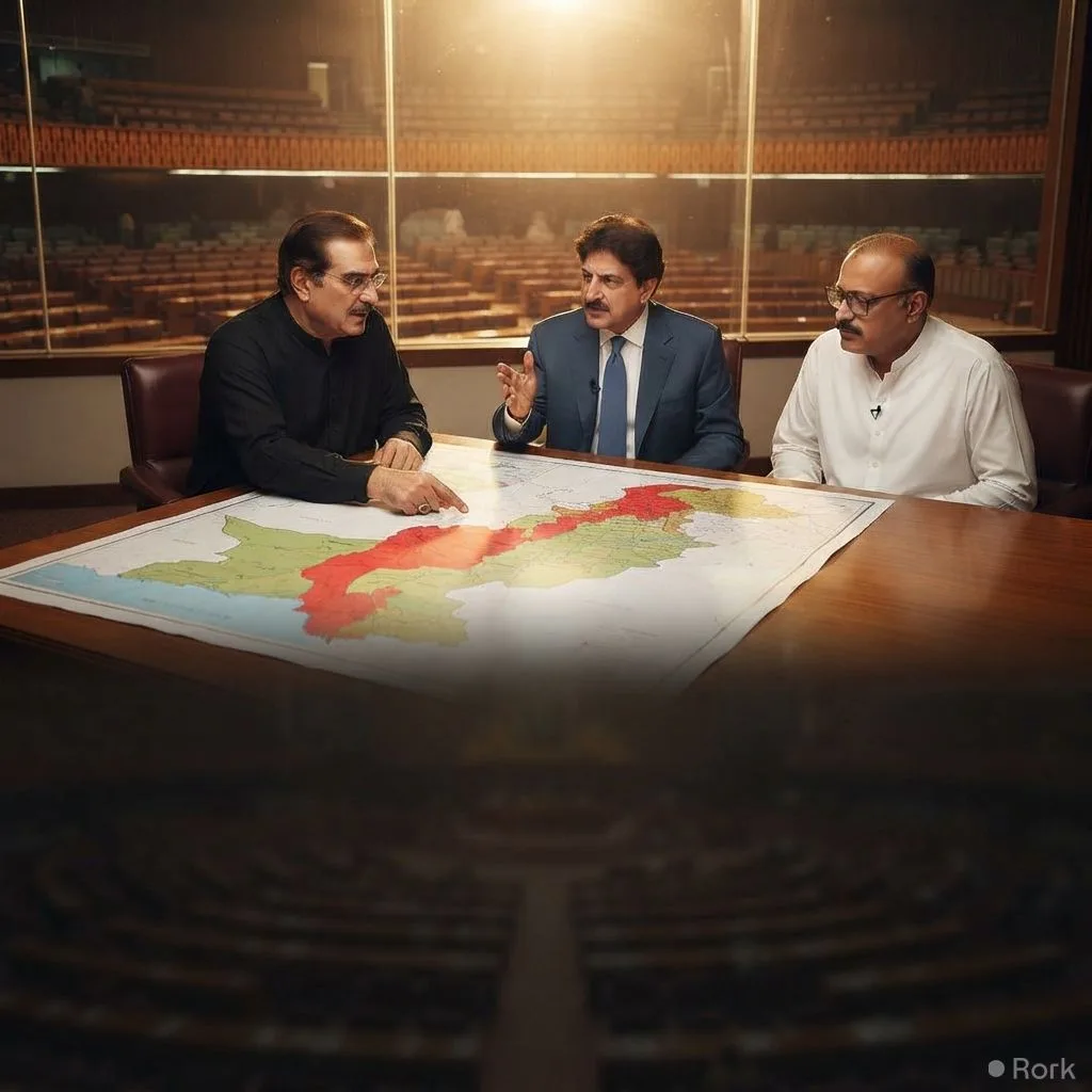 AI-generated illustration: PML‑N, PTI Agree to Create New Provinces in Pakistan