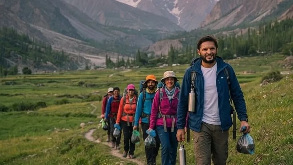 AI-generated illustration: Shahid Afridi Urges Tourists to Preserve Pakistan’s Northern Beauty